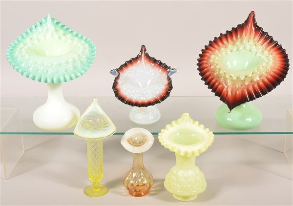 Six Various Victorian Art Glass Jack-in-the-Pulpit (1 of 1)