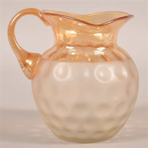 Pomona Victorian Art Glass Coin Dot Water Pitcher. (1 of 2)