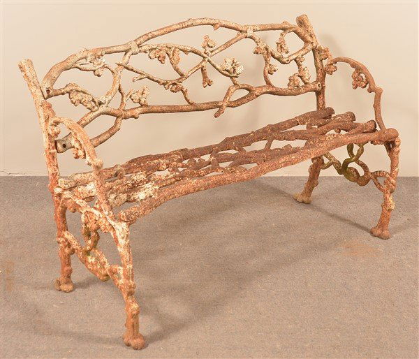 Antique Cast Iron Twig Form Bench. (1 of 4)