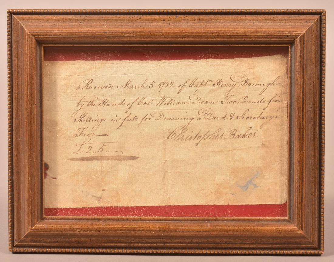 1782 Manuscript Note by Rev War Captain (1 of 2)