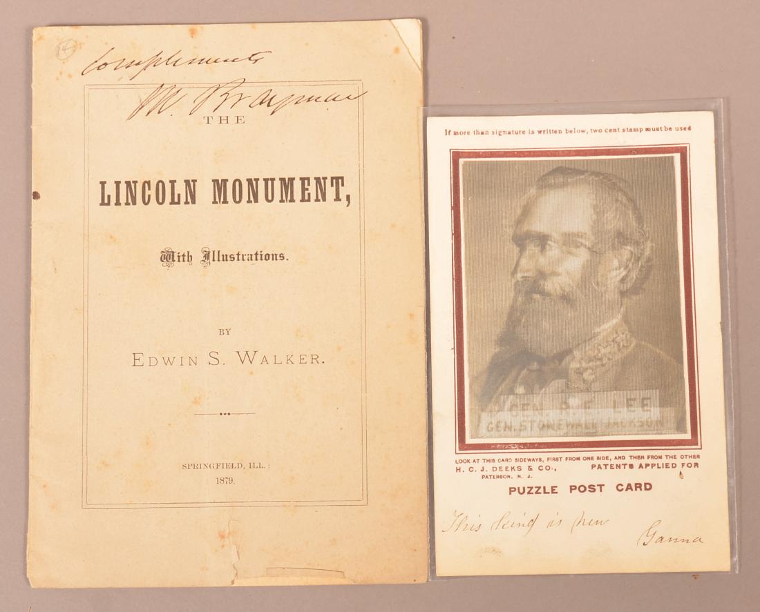 Lincoln Monument Pamphlet 1879 + Other (1 of 1)