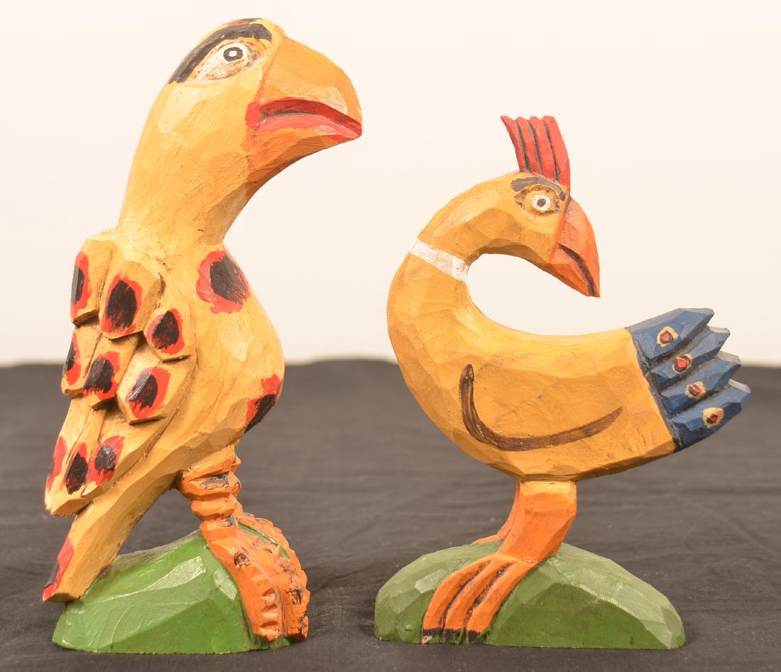 Two D & D Strawser Folk Art Bird Carvings. (1 of 3)