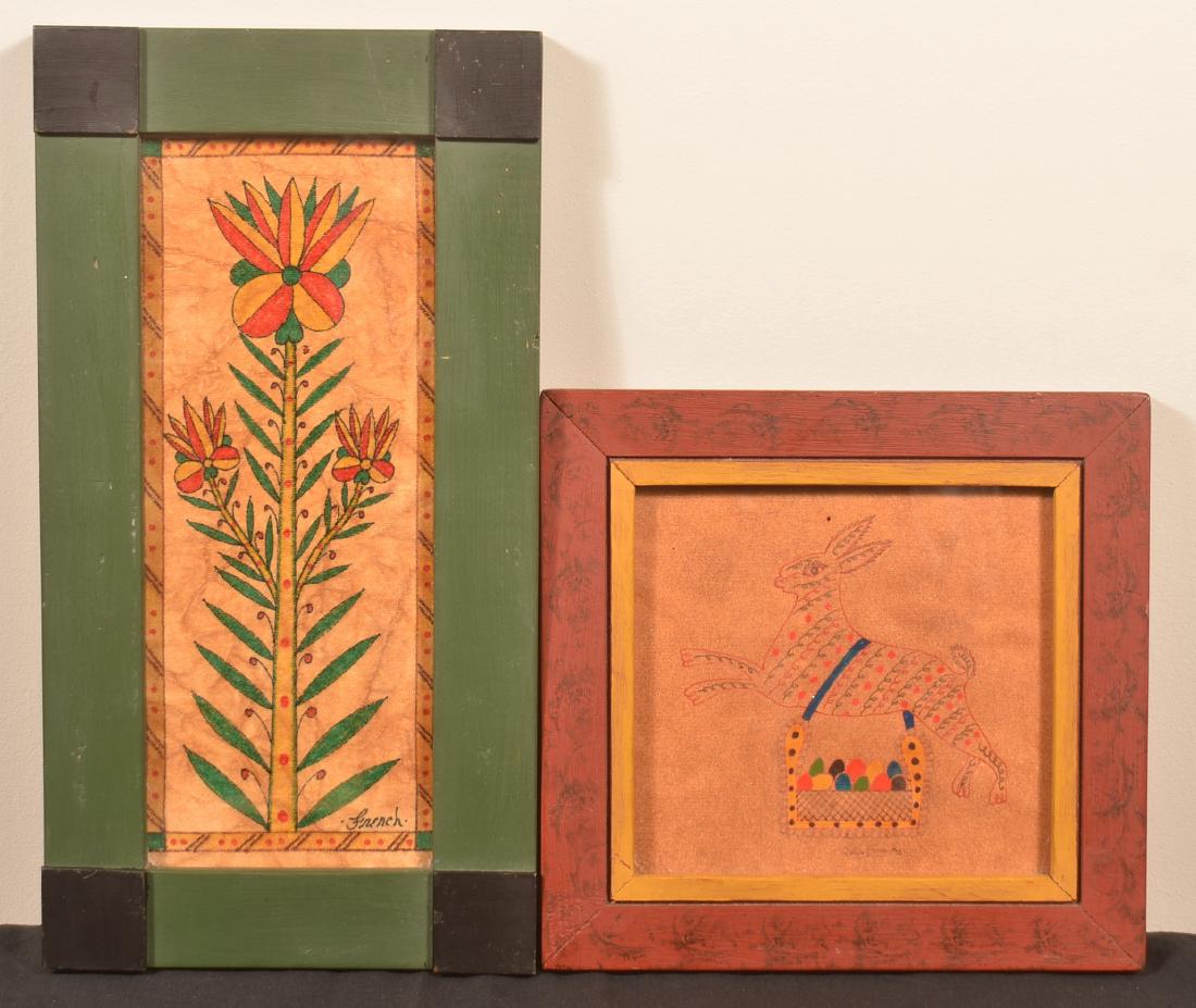 Two G. French Framed Folk Art Pieces. (1 of 1)