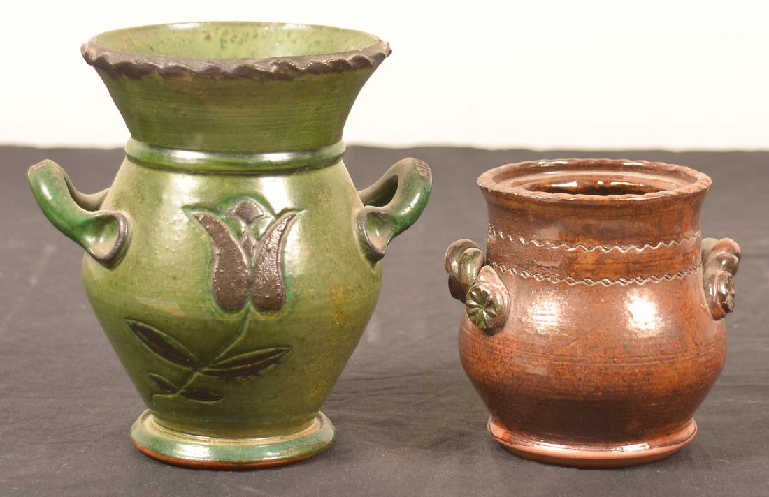 Two pieces of Stahl Glazed Redware. (1 of 4)