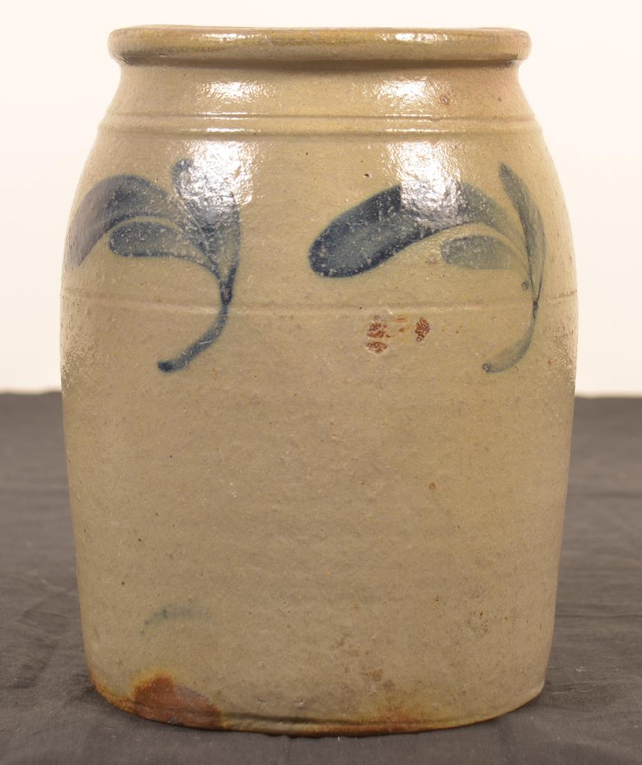 Unsigned Stoneware Storage Crock. (1 of 2)