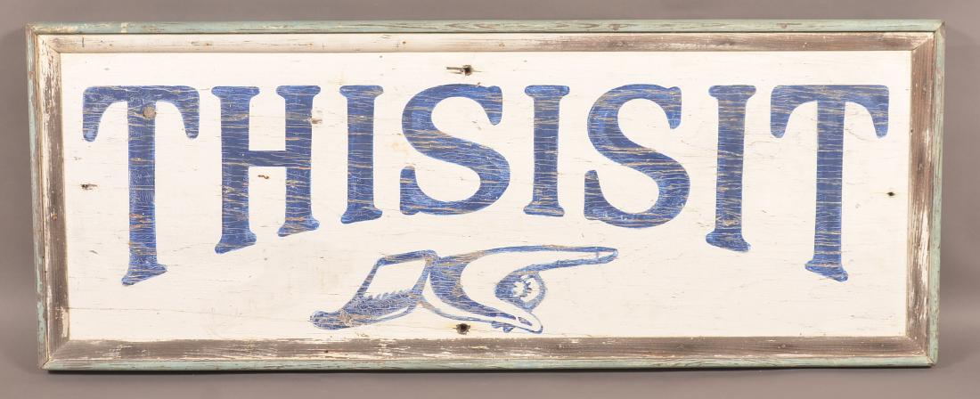 Vintage Single Sided Painted Wood Sign. (1 of 3)