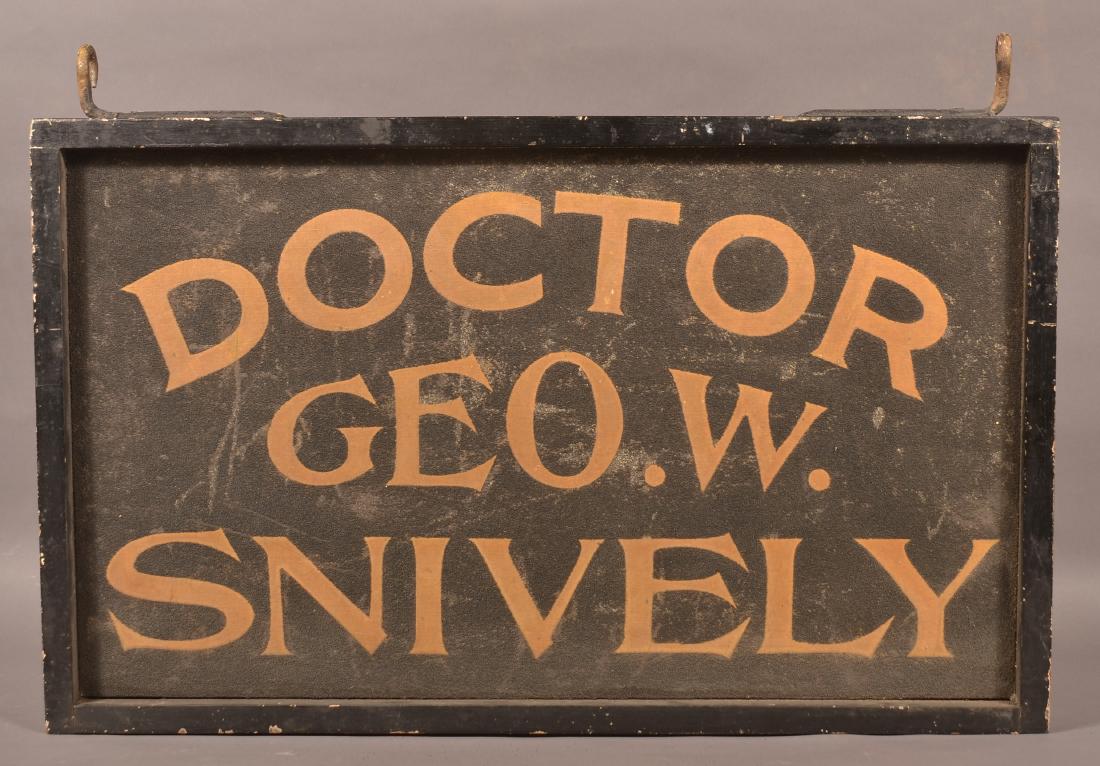 Antique Double Sided Painted Wood Trade Sign. (1 of 4)