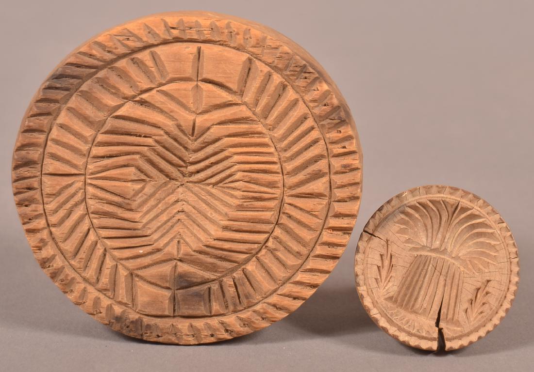 2 PA 19th Century Carved Butter Prints. (1 of 2)