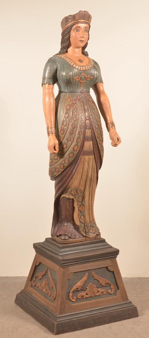 Indian Maiden Folk Art Circus Wagon Figure. (1 of 5)