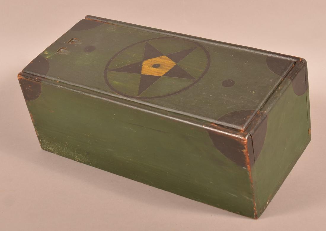 PA 19th Century Painted Slide Lid Candle Box. (1 of 5)