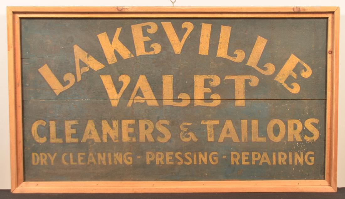 Antique Double Sided Painted Wood Trade Sign. (1 of 5)