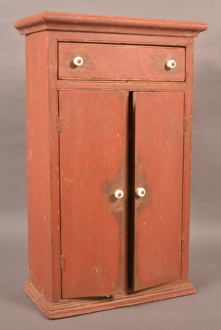 Miniature Jelly Cupboard with Original Red Paint. (1 of 3)