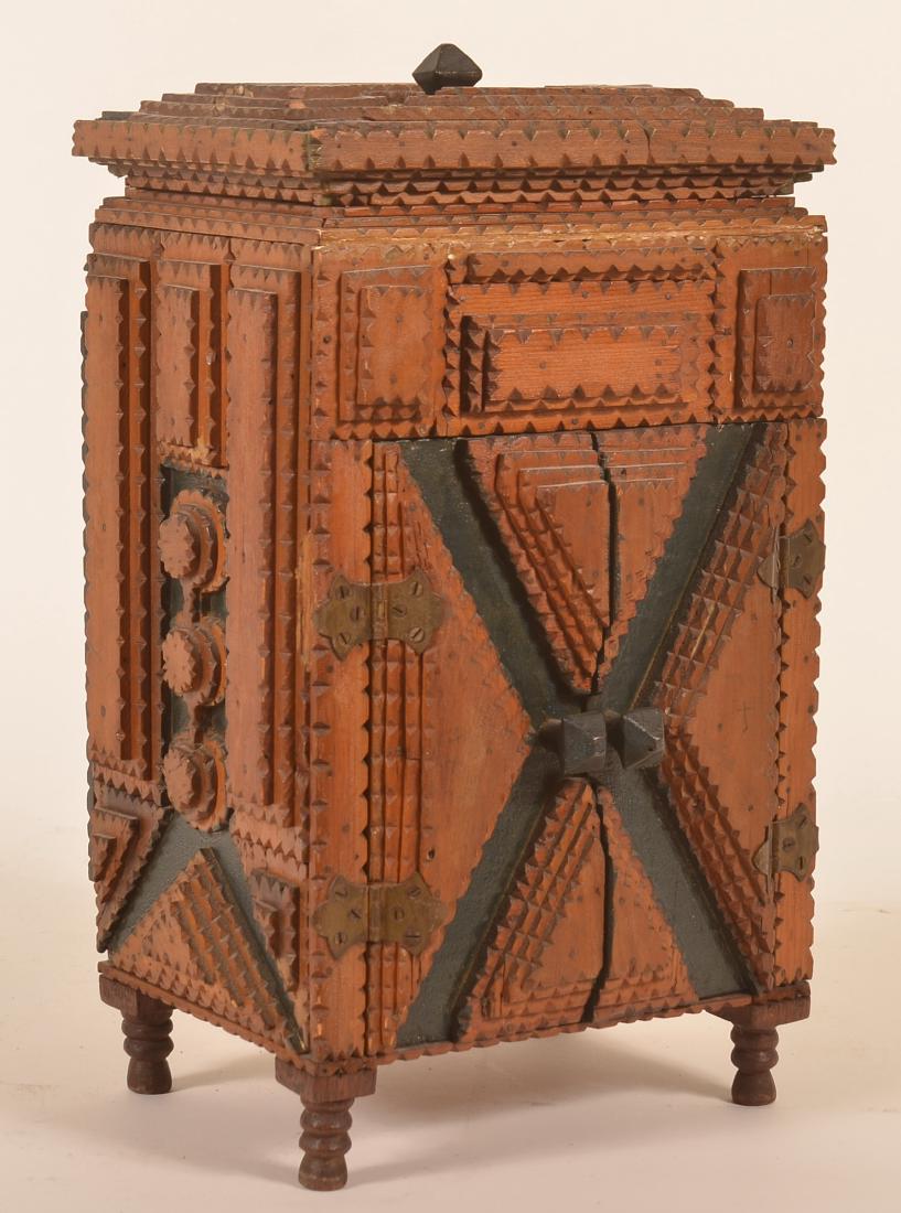 Antique Tramp Art Miniature Chest. (1 of 5)