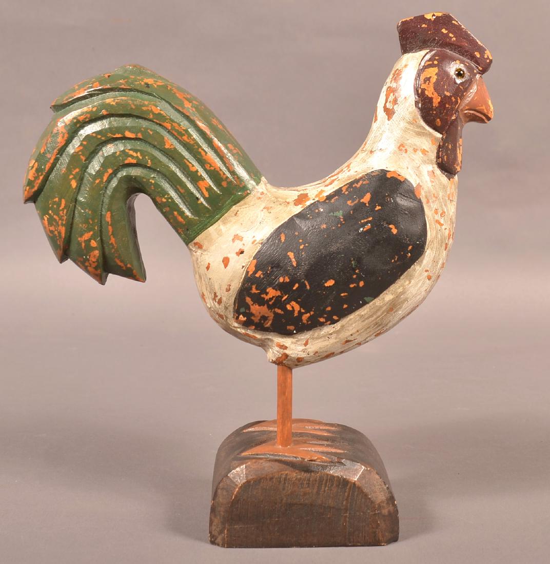 Vintage folk Art Carved and Painted Rooster. (1 of 3)