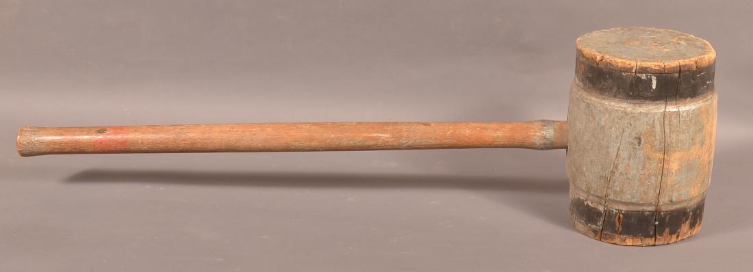 Vintage Painted Wood Carnival Mallet. (1 of 3)