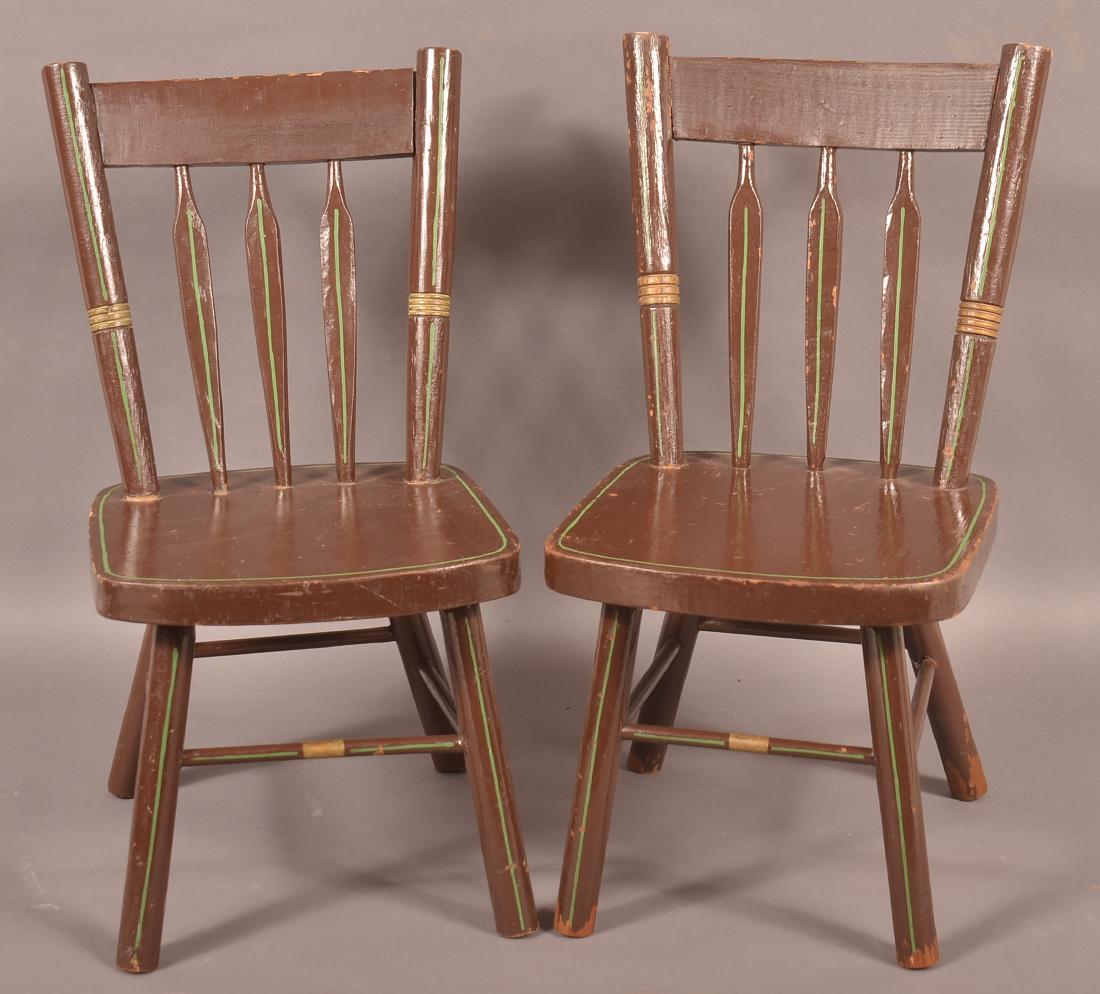 Pair of 19th Century Arrow-back Child's Chairs. (1 of 3)