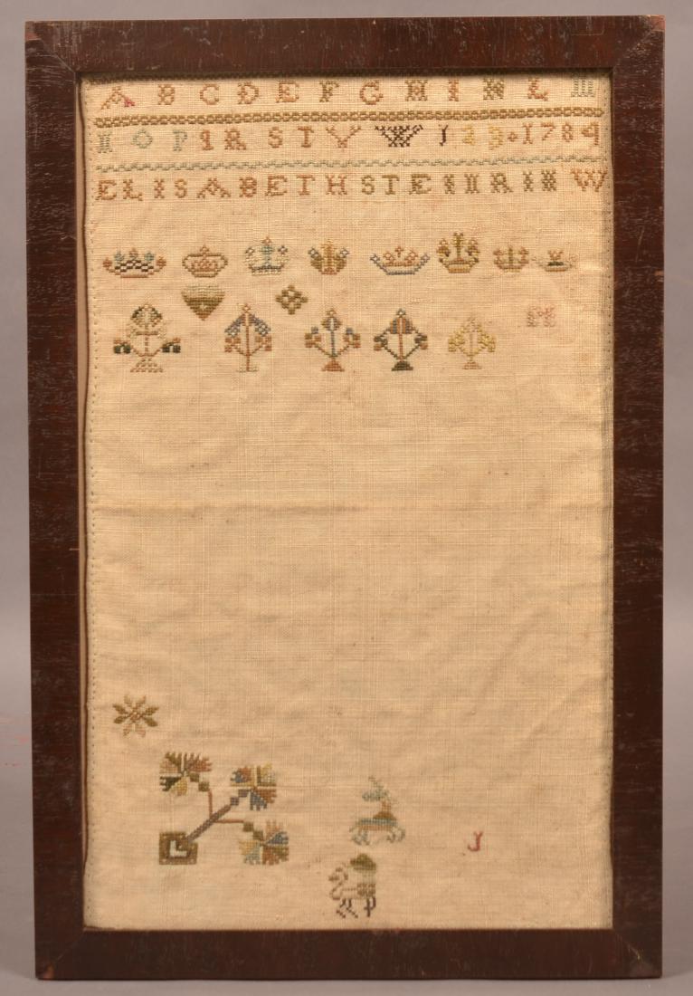 Pennsylvania Cross Stitch Sampler Dated 1784. (1 of 3)