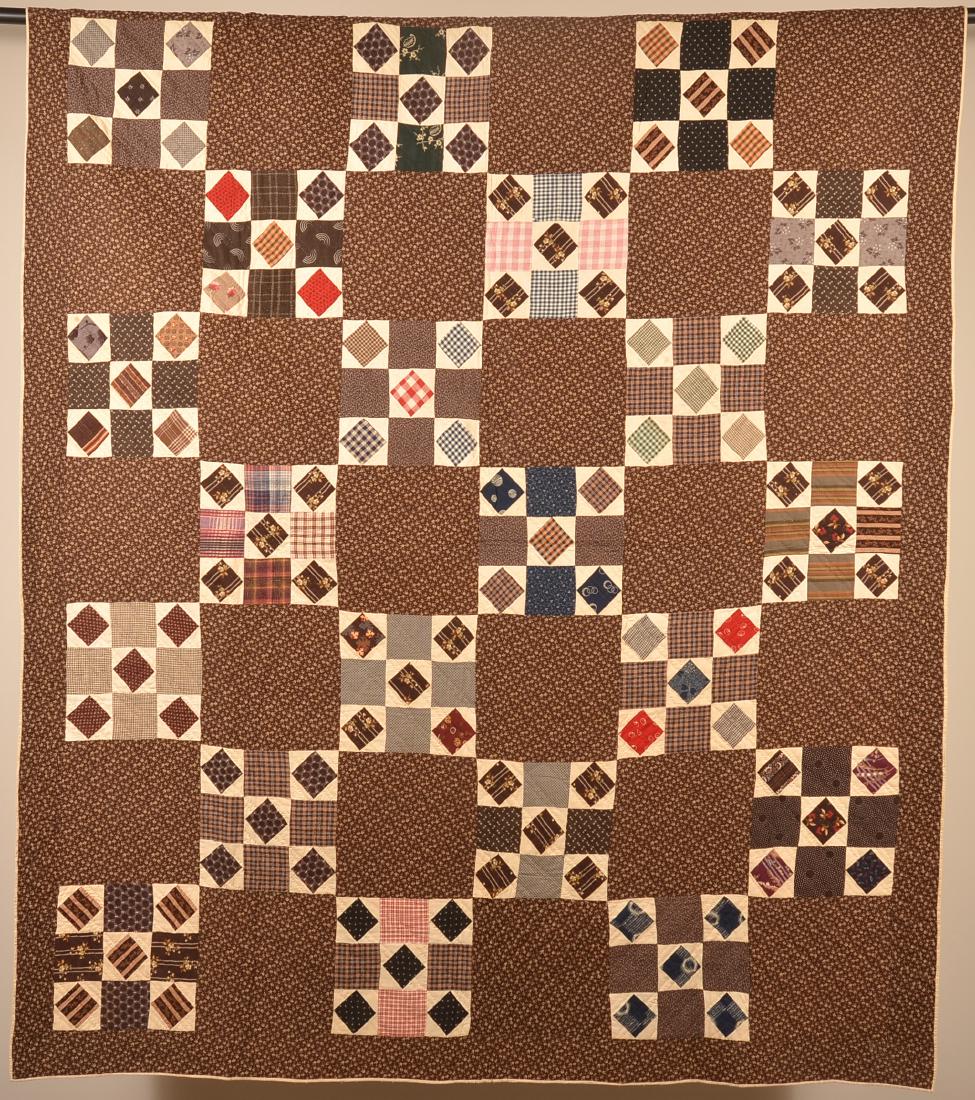 Antique Nine Patch Block Pattern Quilt. (1 of 3)