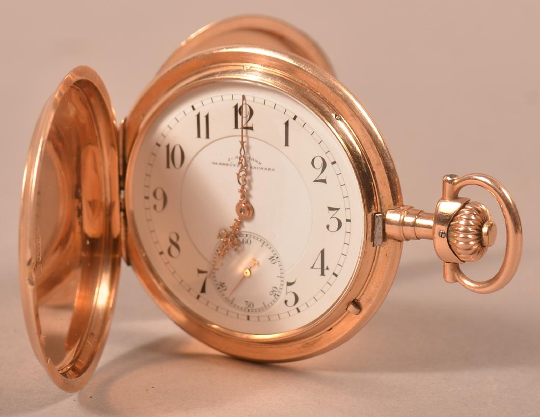 J. Assmann 14K Gold Hunter Case Pocket Watch. (1 of 9)