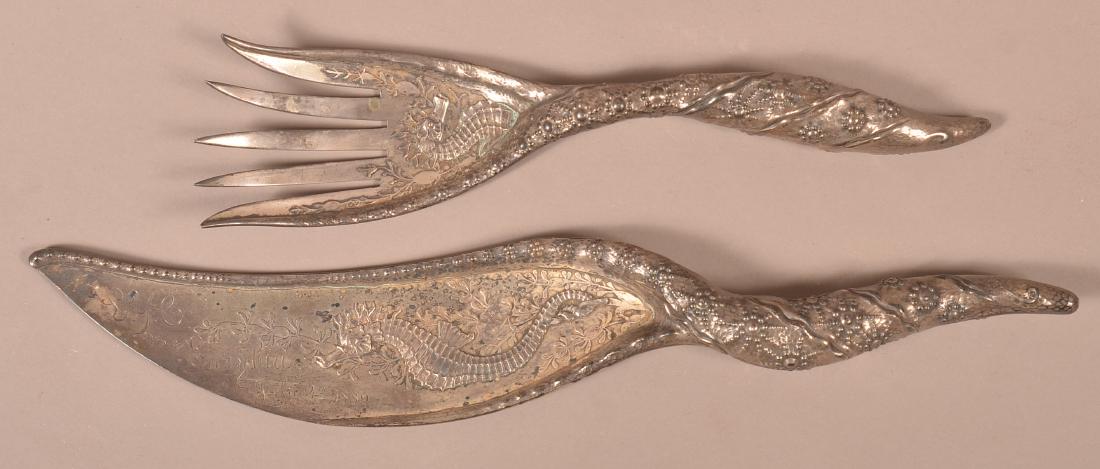 Whiting Sterling Silver Fish Serving Set. (1 of 5)