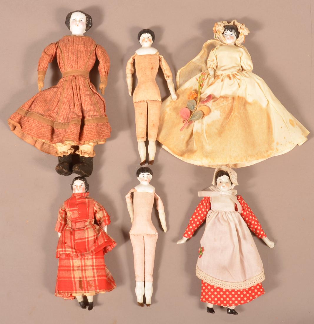Six Various Antique China Jenny Lind Dolls. (1 of 1)