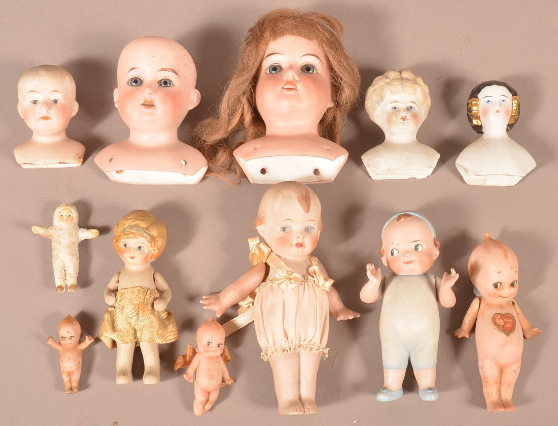 12 Antique & Vintage Bisque Dolls & Doll Heads. (1 of 3)