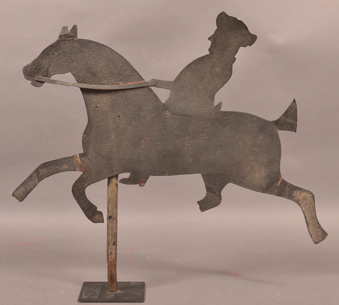 Iron silhouette Weathervane of Horse and Rider. (1 of 2)