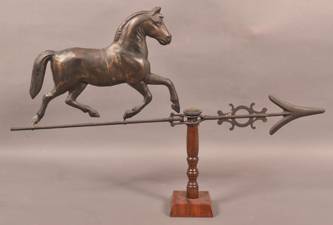 Vintage Molded Tin Trotting Horse Weathervane. (1 of 3)