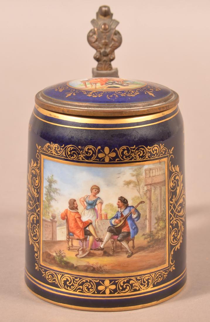 Dresden Hand Painted Courting Scene Stein. (1 of 5)
