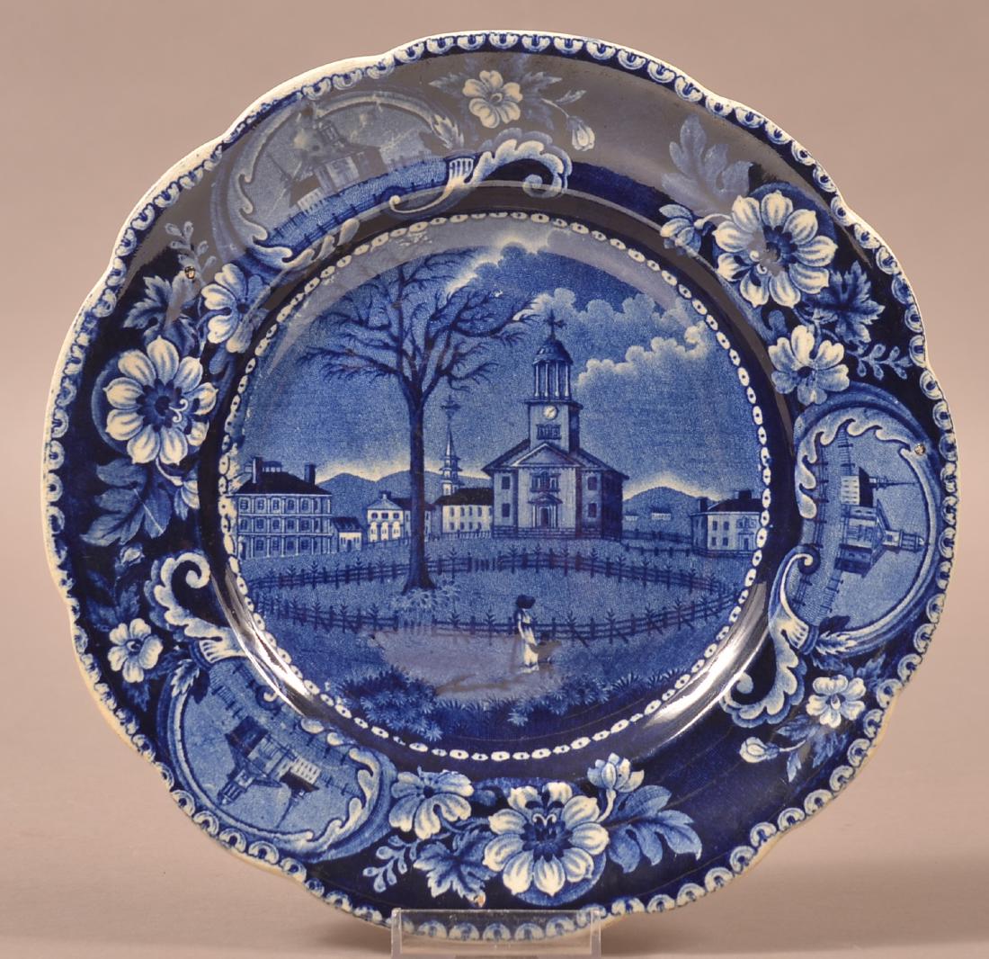 Historical Staffordshire Blue Plate by Clews. (1 of 2)