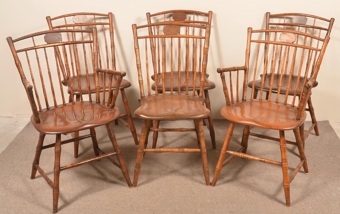 Set of Six Windsor Butterfly-back Chairs. (1 of 7)