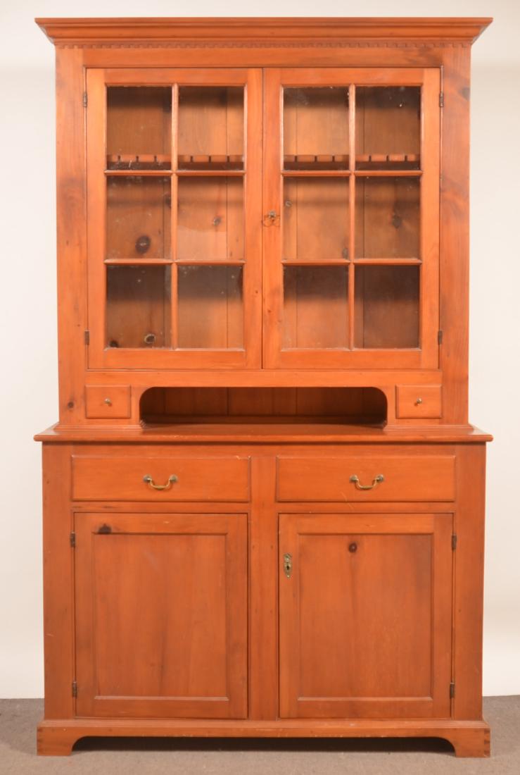 PA Federal Style Softwood Dutch Cupboard. (1 of 1)
