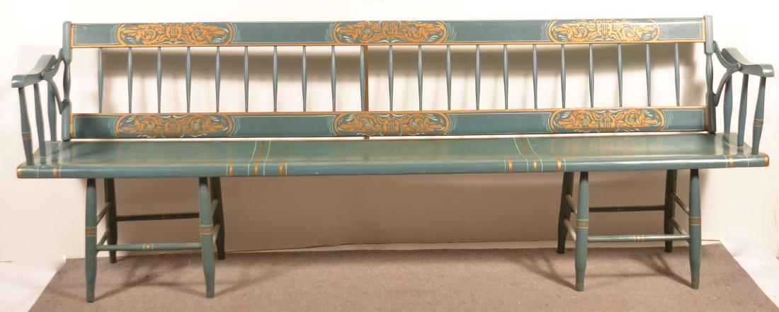 PA 19th Century Paint Decorated Trolley Bench. (1 of 3)