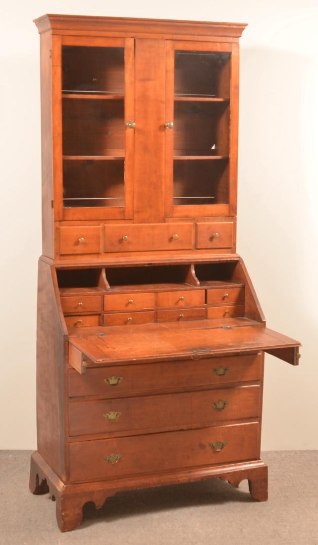 American Chippendale Slant Lid Secretary Desk. (1 of 3)