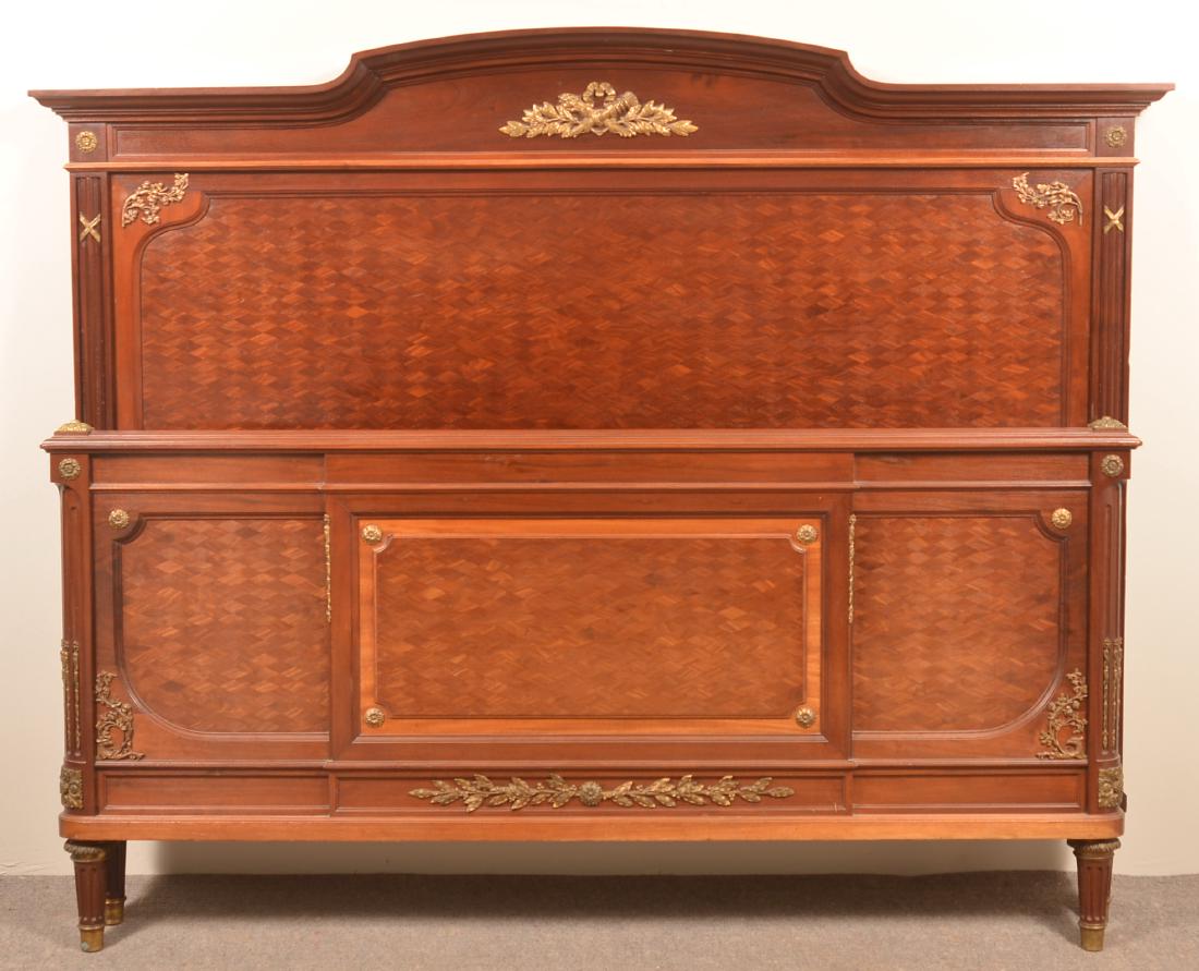 French Ormolu Mounted Marquetry Bed. (1 of 7)