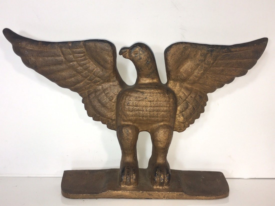 1800's Stamped Sheldon Fisher Eagle doorstop Cast Iron: Antique 1800's Stamped Sheldon Fisher Eagle doorstop Cast Iron, approx. 11 LBS. The shipping cost for this item is $35 within the USA