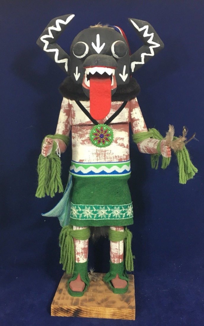22” NATIVE AMERICAN HOPI BLACK OGRE KACHINA: HUGE 22” IMPORTANT NATIVE AMERICAN HOPI BLACK OGRE KACHINAShipping cost for this item inside the USA is $35