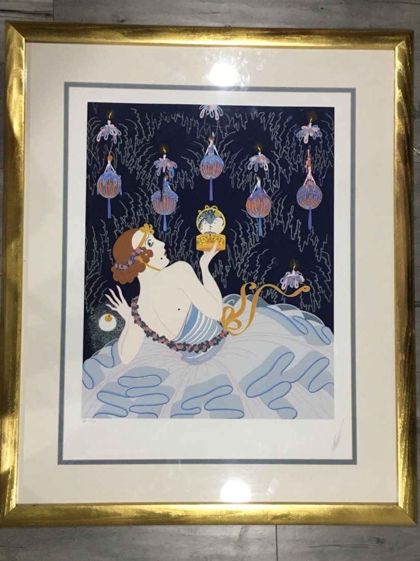 1980s Erte,Serigraph Print PROOF 50/50,Authentic W/Cert: Authentic W/Certificate ,Art Deco Dancers,1980's Erte,Serigraph Print PROOF 50/50 .Shipping cost for this item within the USA is $95 Measures approximately 40”X30”