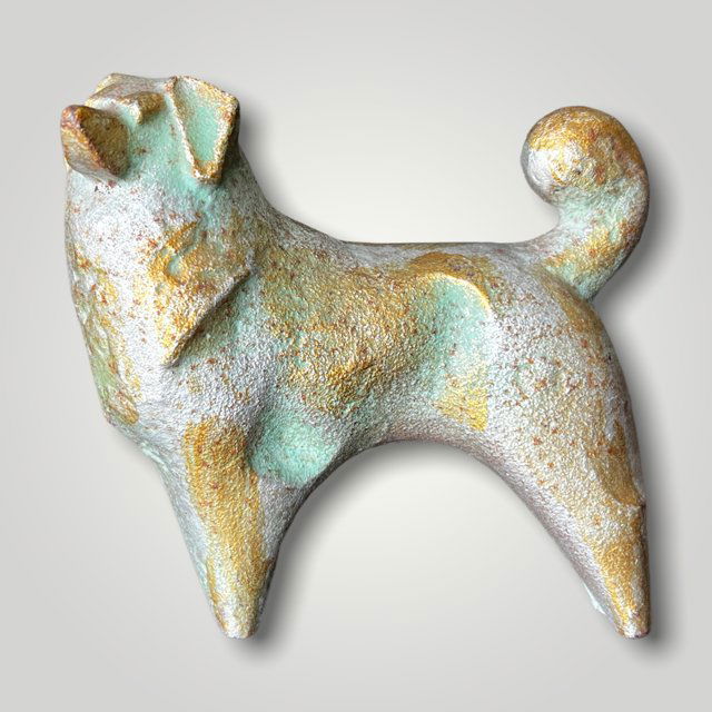 Midcentury Bronze Modern Dog Statue design: Midcentury Bronze Modern Dog Statue design . Measures 4 inches high and 4 inches tall