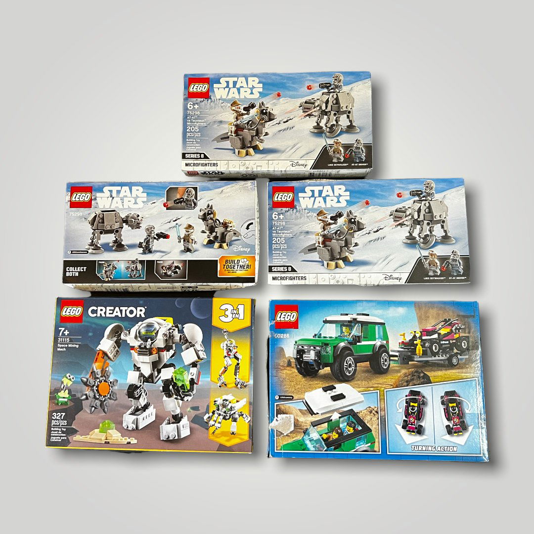 Lot of 5 new boxed Lego toys including star wars.: Lot of 5 new boxed Lego toys including star wars. Local shipping cost is $30