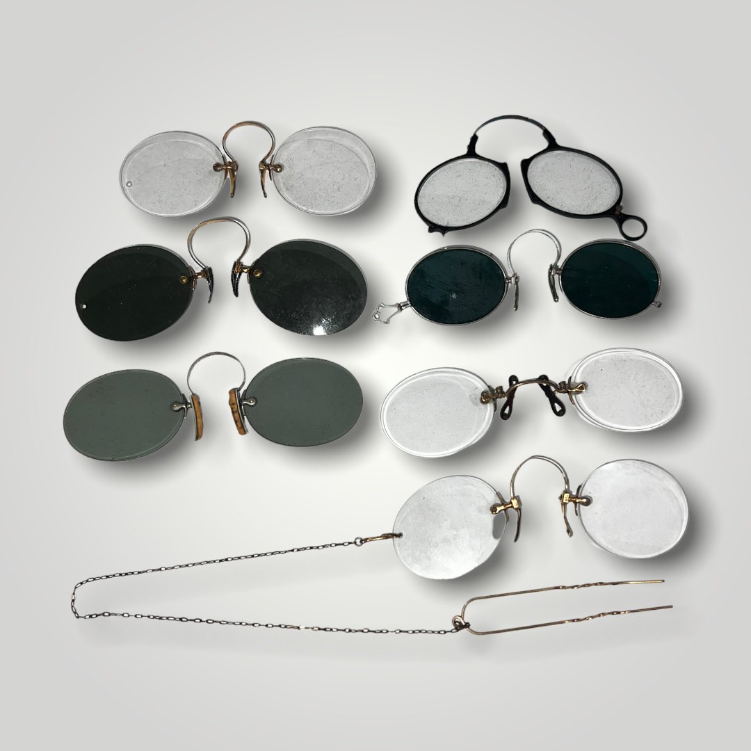 Lot of Seven antique glasses and sunglasses: Lot of Seven antique glasses and sunglasses .Local shipping cost is $18.