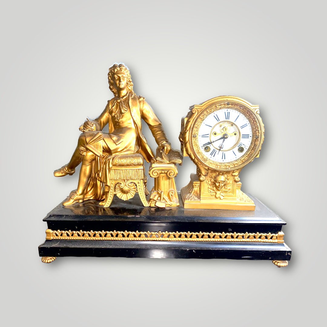 ATQ NEW HAVEN OPEN ESCAPEMENT CLOCK 1800s. Architect: NEW HAVEN OPEN ESCAPEMENT STATUE CLOCK 1800s. Architect Engineer. NEEDS A NEW DIAL as the dial is cracked The movement Looks but we are not clock maker so it was not tested as we donÃ¢€â„¢t
