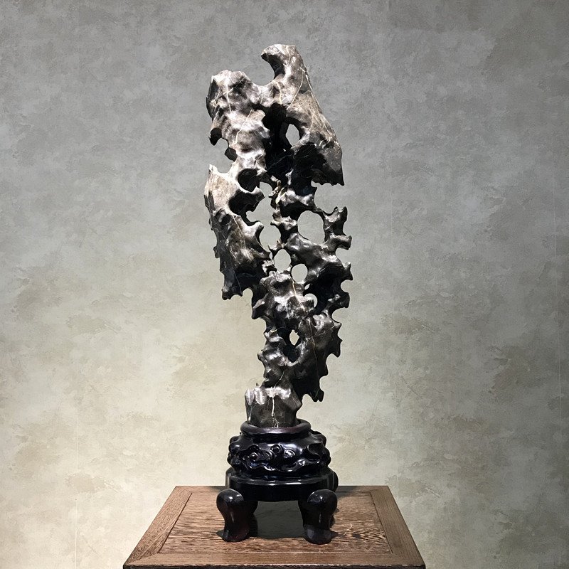 Fine Old Large Chinese Scholar Lingbi Rock Stand (1 of 6)