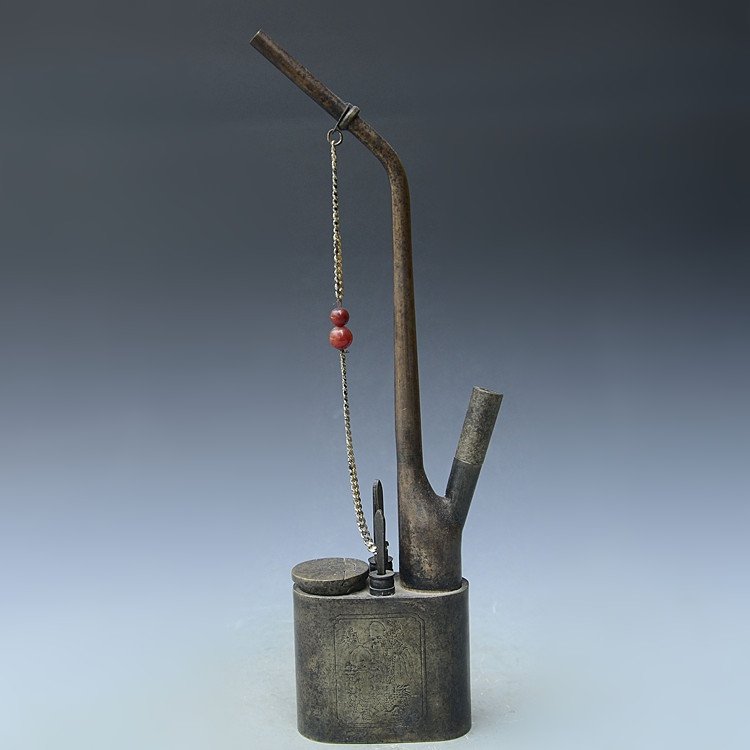 Fine Old Chinese White Bronze Cast Pipe (1 of 9)