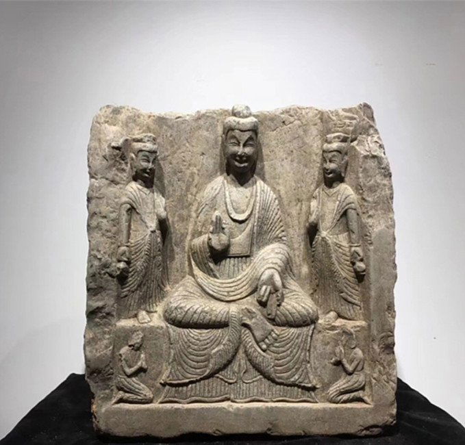 Rare Chinese Stone Carved Buddha Statue (1 of 6)