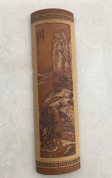 Antique Chinese Scholar Bamboo Carved Arm Rest (1 of 6)