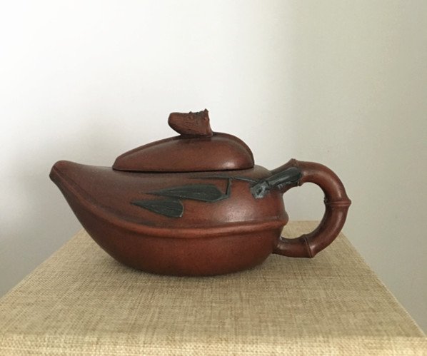Antique Chinese Yixing Bamboo Shape Teapot (1 of 5)