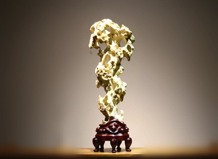 Master Piece Old Chinese Scholar Taihu Rock Stone Stand (1 of 9)