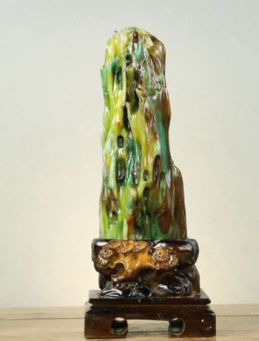 Fine Old Chinese Purified Wood Jadeite Stand (1 of 5)