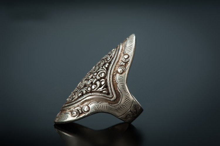 Antique Tibetan Solid Silver Religious Ring (1 of 7)